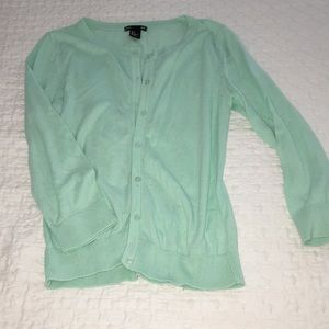 H&M crop sleeve cardigan in mint green